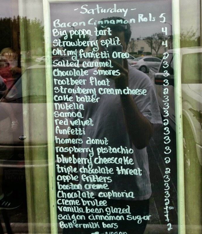 OC Donut Bar - menu